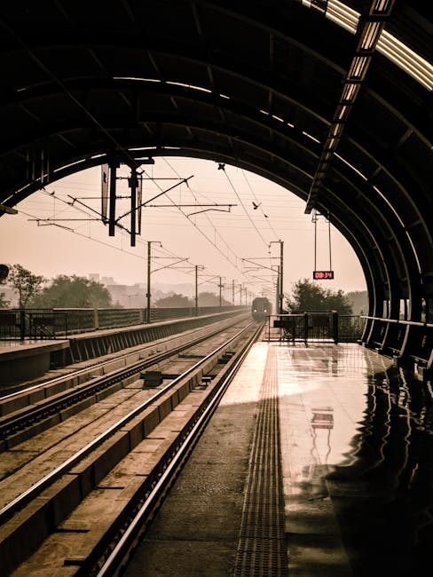 Lucca train station platform morning
