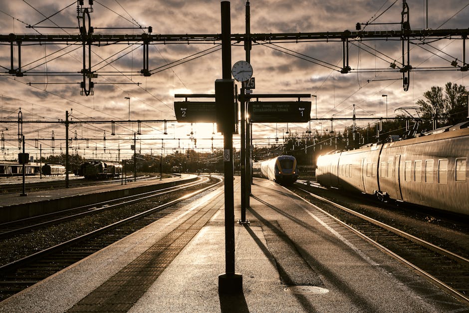 Florence train station platform early morning